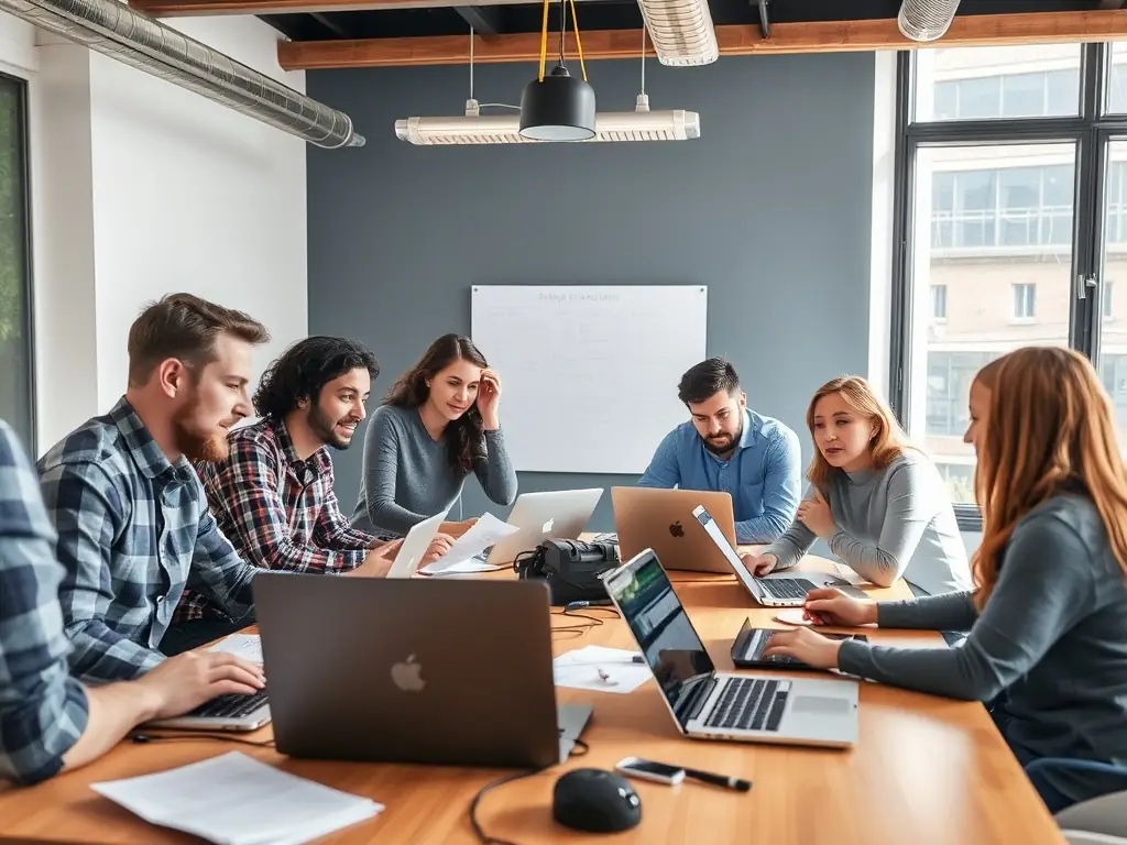 A team of web developers collaborating on a project, showcasing their expertise and teamwork in creating innovative web solutions.